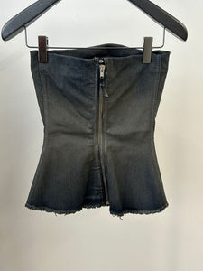 RICK OWENS - Denim Top - Bustier Top - AW25 - 78D DARKDUST DEGRADE